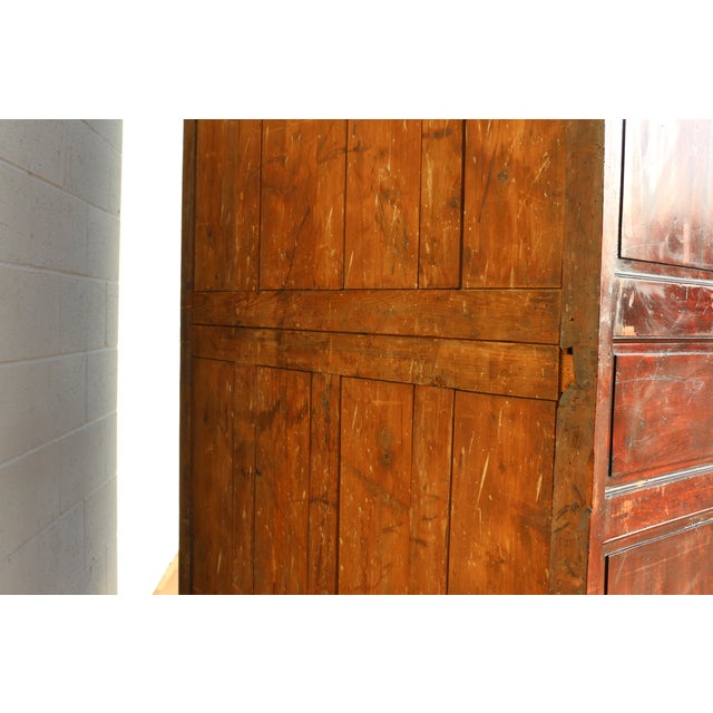 Wood 19th Century French Provincial Louis XV Walnut Armoire Cabinet For Sale - Image 7 of 13