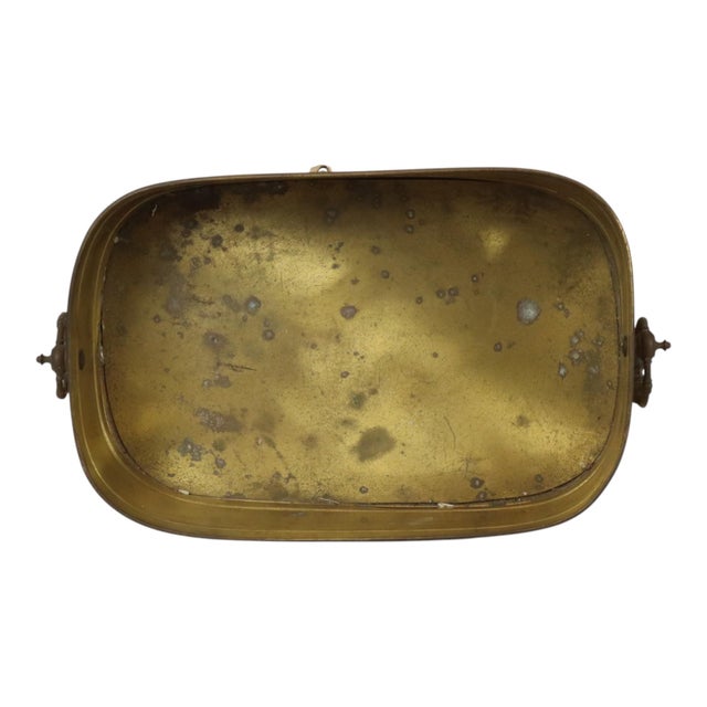Large Vintage Oval Brass Planter For Sale - Image 11 of 16