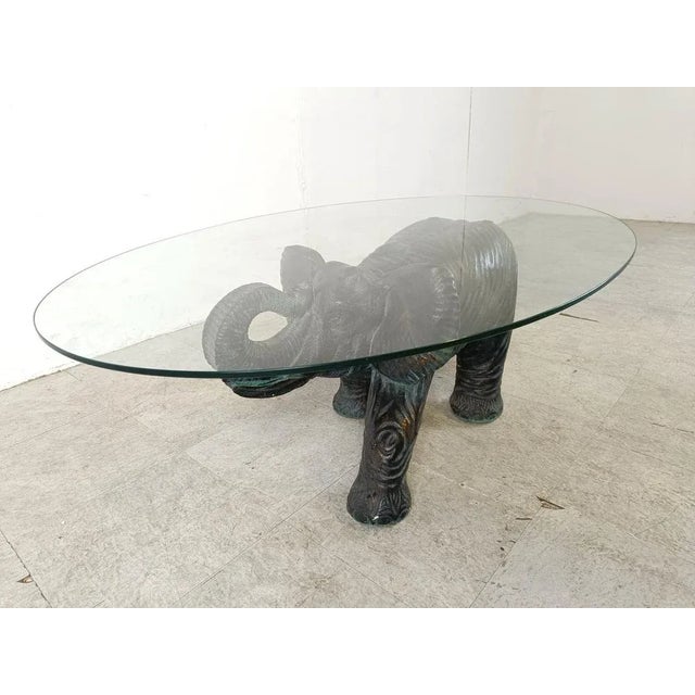 1970s Vintage Plaster Elephant Coffee Table, 1970s For Sale - Image 5 of 11
