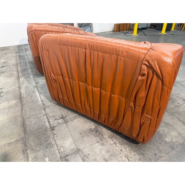 Pair of Vintage Piumino Armchairs by De Pas, d'Urbino & Lomazzi in Leather, Italy, 1970's For Sale - Image 10 of 10