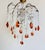 1980s Vintage Milk Glass Flush Mount Chandelier With Amber Crystal Drops For Sale - Image 4 of 16