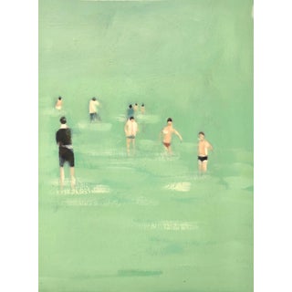 "Small Waves: Study 2" Contemporary Original Expressionist Figurative Oil Painting by Lara Felsing For Sale