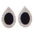 Onyx and Diamond Platinum Teardrop Earrings, circa 1970s - 2 Pieces For Sale