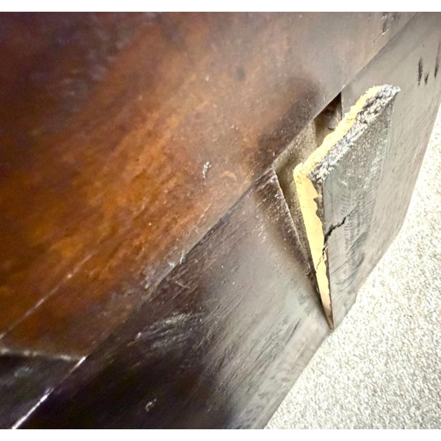 Early 20th Century Primitive Gothic Revival Flanged Top Wood Bench For Sale - Image 13 of 13