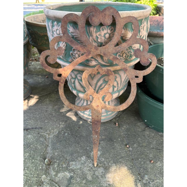 1920s 1920s Cast Iron Lawn Stake Hose Guide Ornament, Set of 4 For Sale - Image 5 of 6