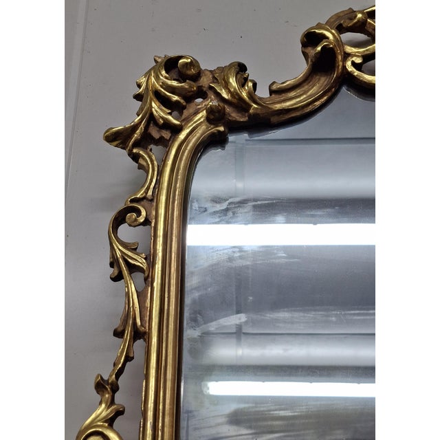 20th Century Rococo Carved and Gilded Wooden Mirror, 1890s For Sale - Image 4 of 7
