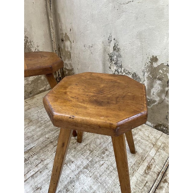 Set of Pine Stools with Curved Seat, 1950s For Sale - Image 16 of 18