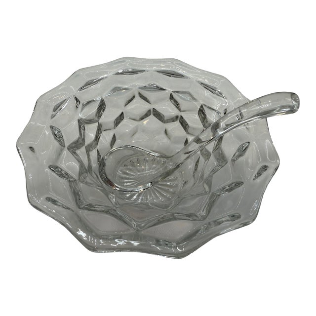 Fostoria Condiment Bowl With Ladle 2056 Pattern Set For Sale