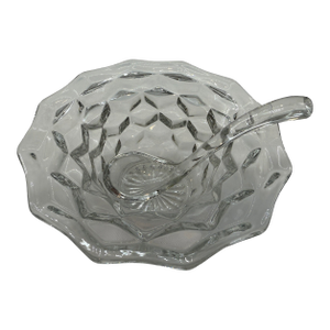 Fostoria Condiment Bowl With Ladle 2056 Pattern Set