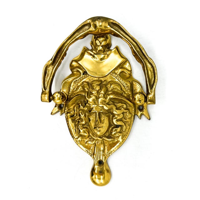 Vintage Cast Brass Medusa Door Knocker – Neoclassical / Grand Tour / Hollywood Regency For Sale In Houston - Image 6 of 10