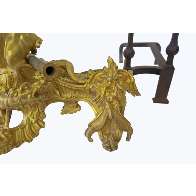 Antique French Louis XV Ormolu Chenets- a Pair For Sale - Image 4 of 13