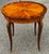 Louis XV Style Gilt Floral Marquetry Tulipwood and Kingswood Gueridon Table Measures 20.25" in width , 20.25" on depth,...
