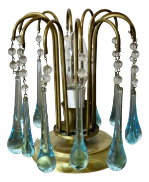 Turquoise Tear Drop Lustre Table Lamp, 1940s