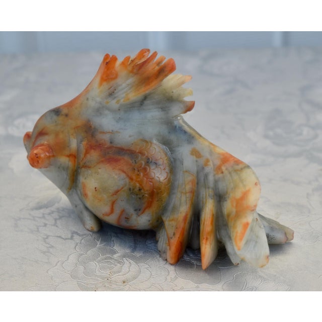 1920s Chinese Carved Soapstone Goldfish Vintage Koi Figurine For Sale - Image 5 of 16