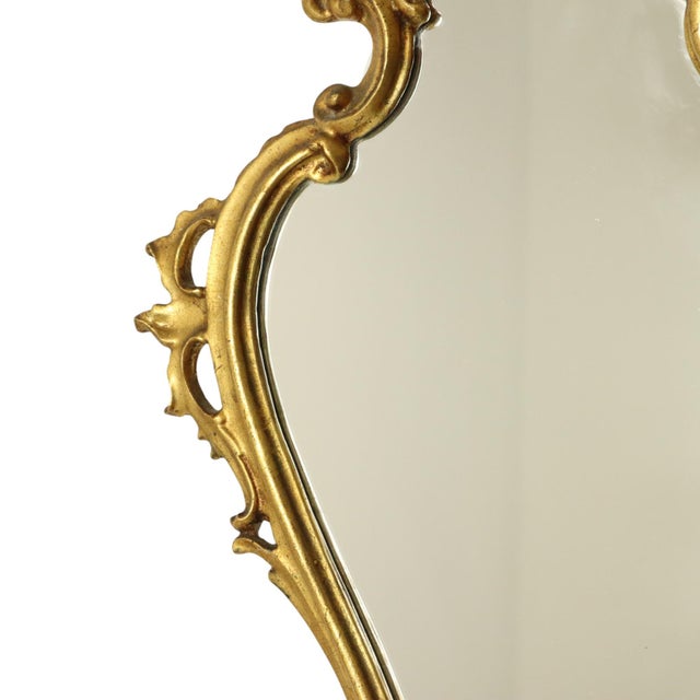 Baroque Style Gilt Crested Mirror, 1950s For Sale - Image 9 of 15