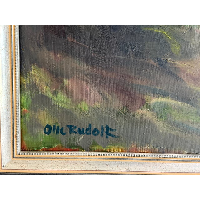 Mid 20th Century Mid-20th C. Scandinavian Impressionist Coastal Landscape by Olle Rudolph (1932-2021) For Sale - Image 5 of 6