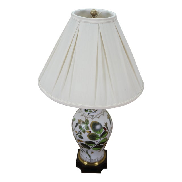 1980s Wildwood Chinoiserie Butterflies Leaves Ivy Table Lamp 31" For Sale