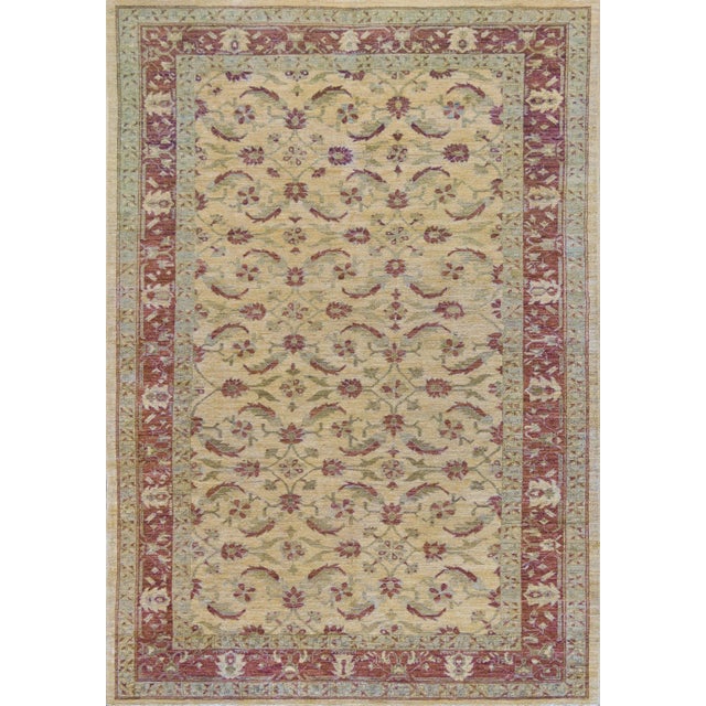 Textile Contemporary Handwoven Agra-Inspired Wool Rug For Sale - Image 7 of 7