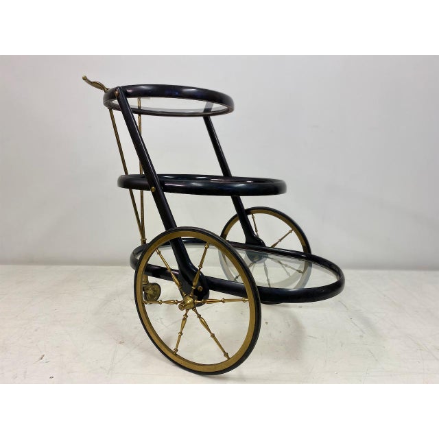 Italian Lacquered Drinks Trolley or Bar Cart, 1950s For Sale - Image 9 of 15