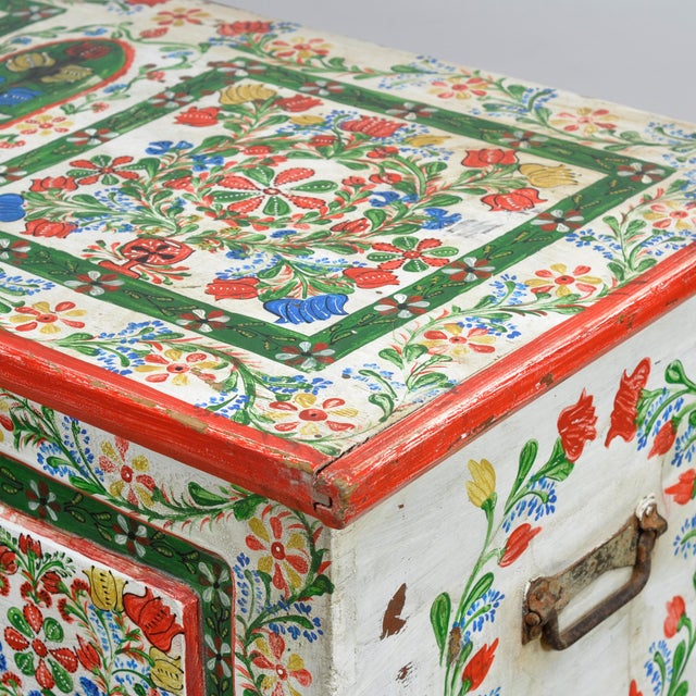 Wood Folk Art Bridal Chest, 1948 For Sale - Image 7 of 14