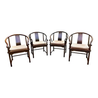 1960s Mid-Century Modern Asian Inspired Dining or Club Chairs by Michael Taylor for Baker Furniture- Set of 4 For Sale