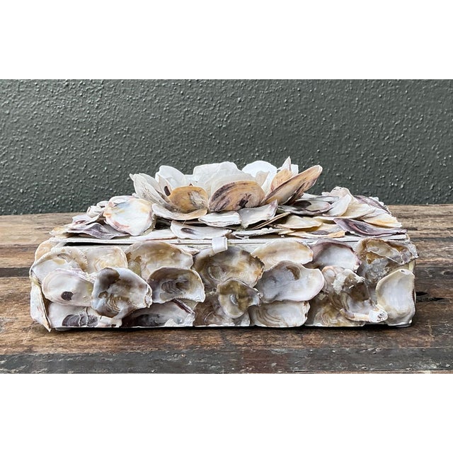 Traditional Vintage Oyster Shell Encrusted Box For Sale - Image 3 of 12