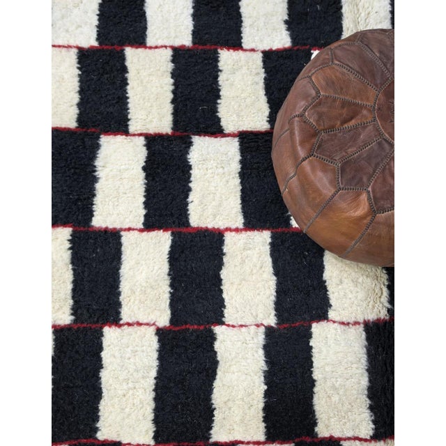 Textile Checkered Moroccan Wool Rug - 10 X 8.2 Ft For Sale - Image 7 of 8