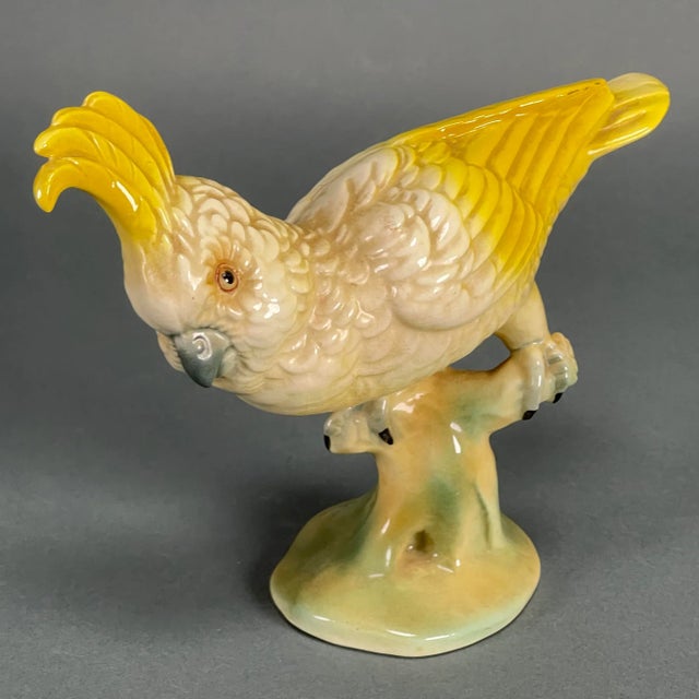 Vintage 50s Mid-Century Modern Brad Keeler Yellow Art Pottery Cockatoo No. 34 For Sale - Image 13 of 13