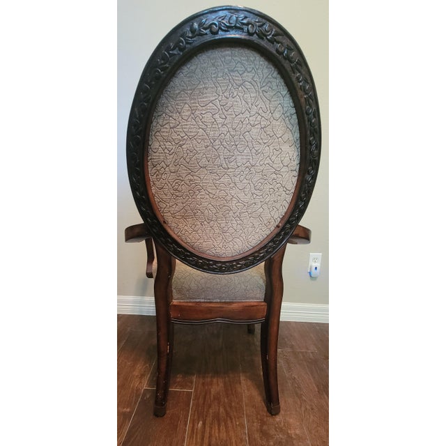 6 Louis XVI Oval Medallion Back Dining Room Chairs For Sale - Image 4 of 4