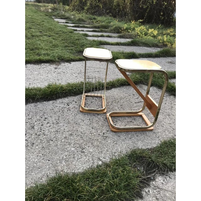 Mid-Century Italian Side Tables with Magazine Rack, 1950s Set of 2 For Sale - Image 6 of 14