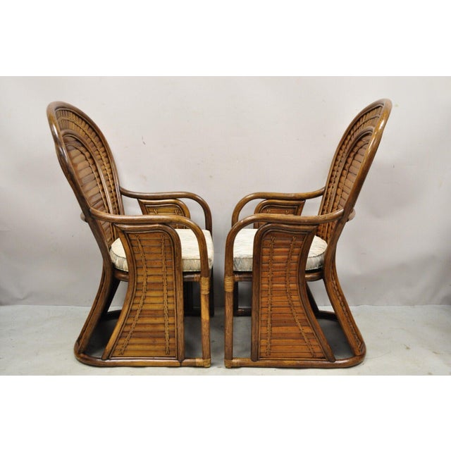 Late 20th Century Pair Vintage Hollywood Regency Boho Chic Bentwood