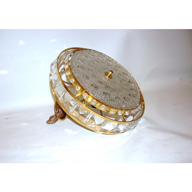 Metal Crystal Ceiling Lamp by Carl Fagerlund for Orrefors, Sweden, 1960s For Sale - Image 7 of 11