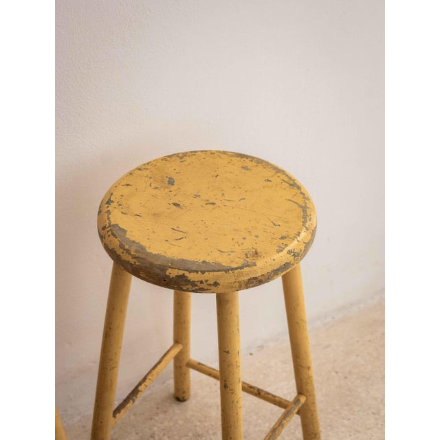 Contemporary Vintage Beech Stools, 1950s, Set of 2 For Sale - Image 3 of 6