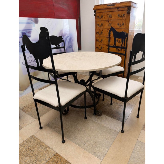 1980s Iron Farmhouse Animal Silhouette Dining Chairs, Set of 4 For Sale - Image 11 of 12