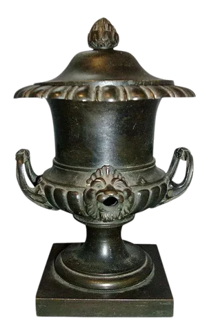 1815 English Regency Bronze Urn Vase Colza Oil Lamp