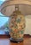 Almond Vintage Chinoiserie Handpainted Glass Oriental Lamp For Sale - Image 8 of 9