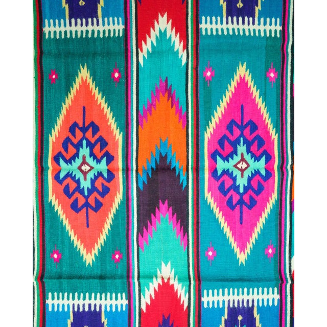 Vintage Eastern European Handwoven Wool Flatweave Rug, 1970s For Sale - Image 9 of 12