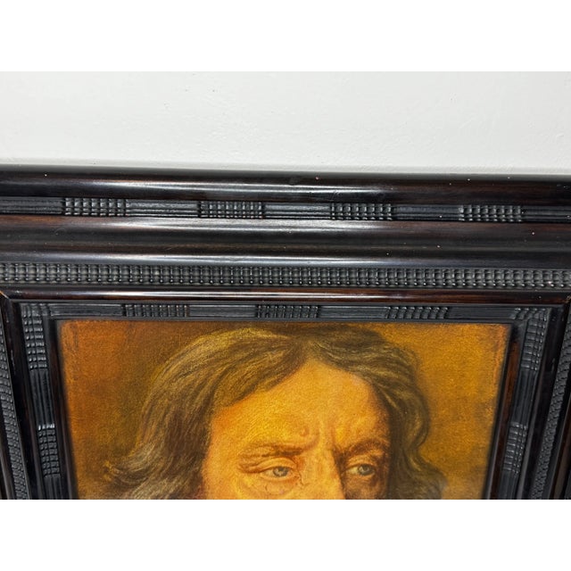 Brown Circa 1910 Oliver Cromwell Portrait Chromolithograph After Sir Peter Lely Medici Society For Sale - Image 8 of 11