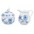 2000 - 2009 Mid-Century Blue Onion Sugar Bowl and Creamer in Porcelain from Meissen, Set of 2 For Sale - Image 5 of 5