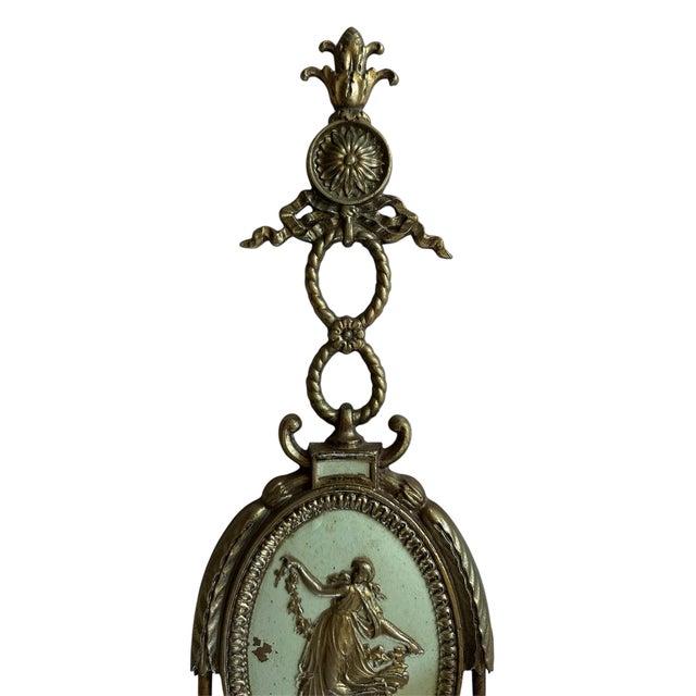 American Early 1900’s Wedgewood Style Original Painted Mixed Metal Double Candle Sconces - Set of 2 For Sale - Image 3 of 6