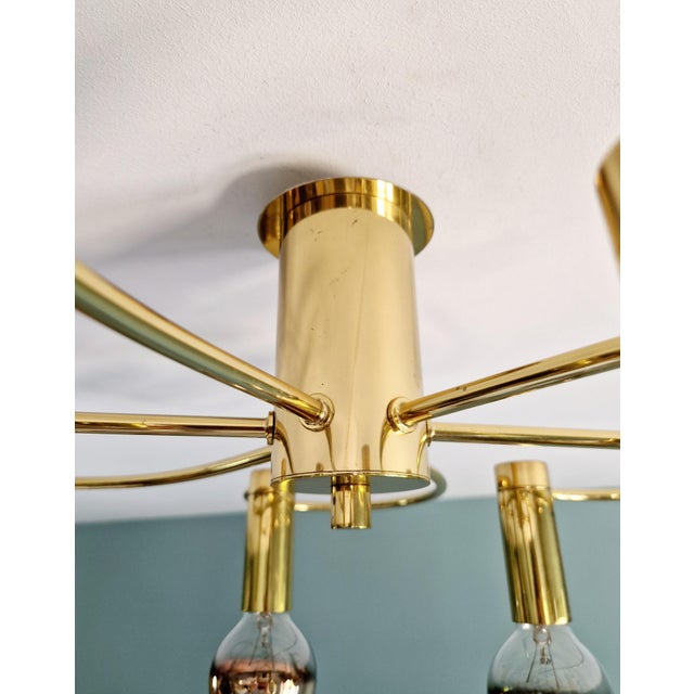 Gold Grand Plafonnier Design in Brass from Cossack Leuchten, 1970s For Sale - Image 8 of 13