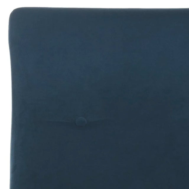 Velvet Retro Mid Century Accent Chair in Navy For Sale - Image 9 of 10