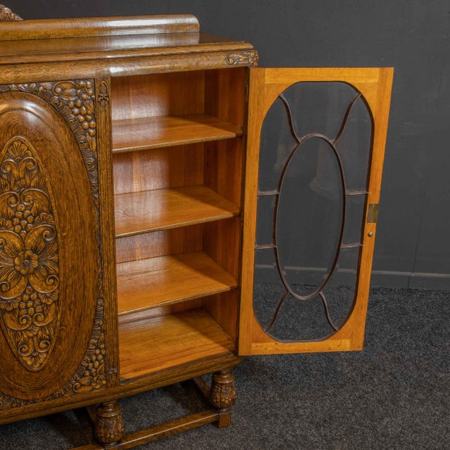 Early 20th Century Carved Oak Bookcase For Sale - Image 13 of 16