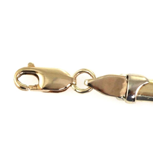 Mid 20th Century Mid 20th Century Long Tube 14k Two Tone Gold Link Bracelet For Sale - Image 5 of 5