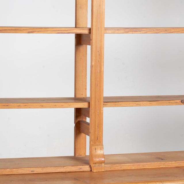 19th Century Tall Danish Pine Shop Apothecary Cabinet Bookcase For Sale - Image 4 of 12