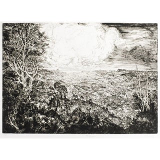 Landscape with Cars - Original Etching by J.P. Velly - 1969 1969 For Sale