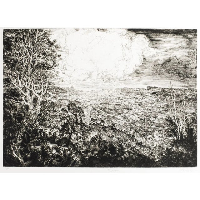 Landscape with Cars - Original Etching by J.P. Velly - 1969 1969 For Sale