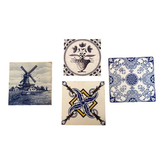 Mid 18th Century Antique Dutch Tiles & 1 German Tile For Sale