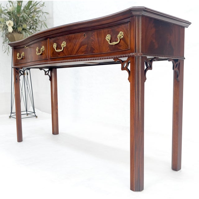 Council Flame Mahogany Two Drawers Console Table Server MINT For Sale - Image 15 of 17