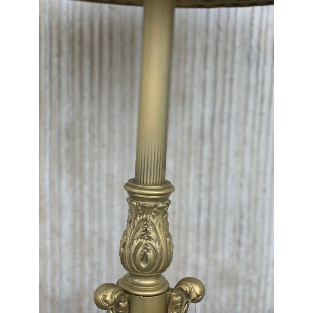 Brass 19th Spanish Bronze and Brass Gilted Side Table With Red Marble Top For Sale - Image 8 of 10